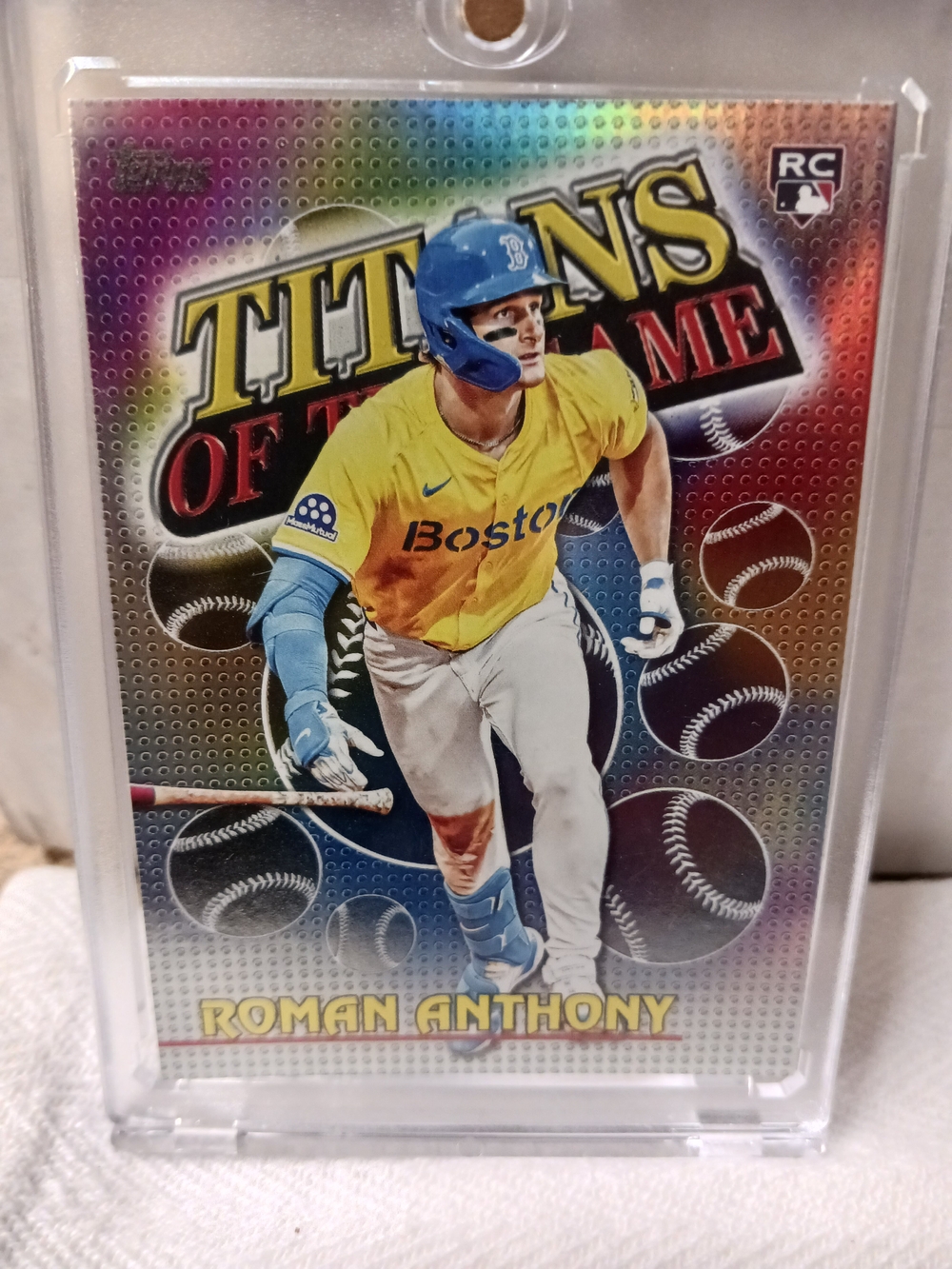2026 Topps Roman Anthony Blue and Yellow Holographic REFRACTOR FOIL (RC)